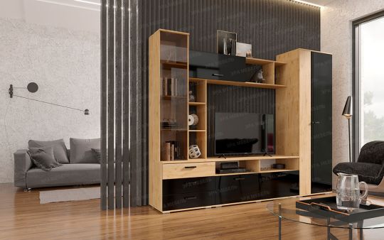 Гостиная Крокус (Дуб Вотан-Белый глянец)