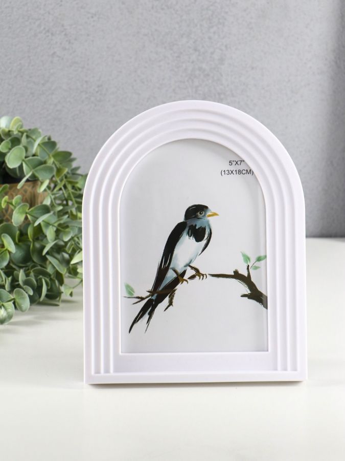 Фоторамка для фото 13?18 см «Арка», пластик, белая, 21.5?17?1.8 см