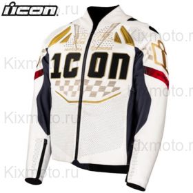 Мотокуртка Icon Contra 3 Rizz Rizz, белая