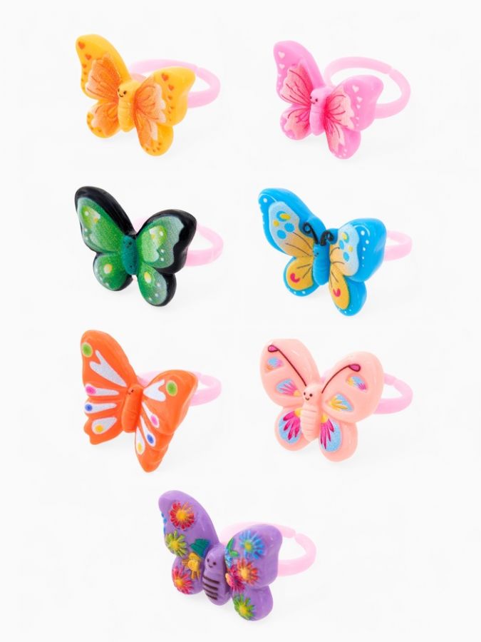 Кольцо «Выбражулька» бабочка, форма МИКС, цветное, безразмерное