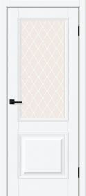 Межкомнатная Дверь ПЭТ Bravo Классик-13 White Silk / White Сrystal 700х2000мм (полотно 1шт) / Браво