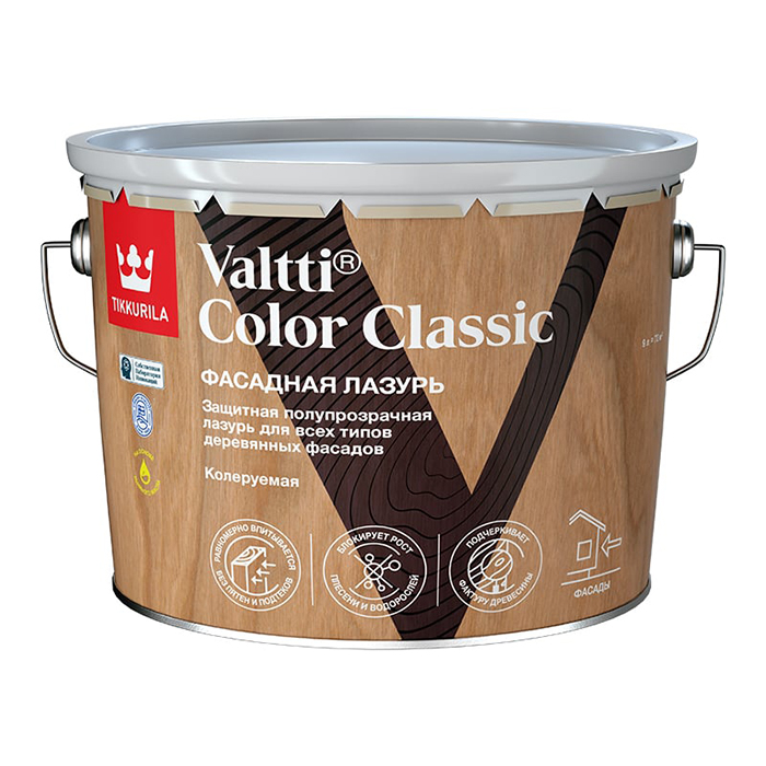 Tikkurila Valtti Color Classic лазурь фасадная колеруемая на маслянной основе 9л