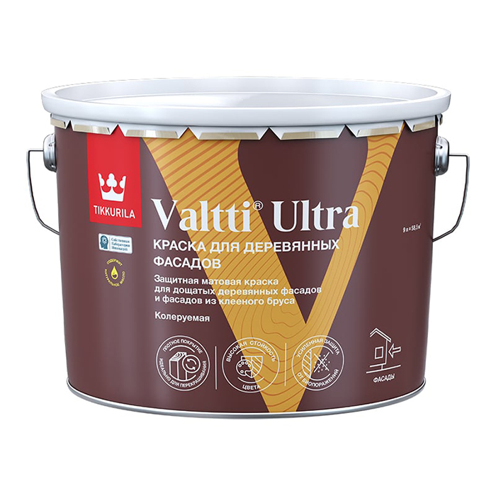 Tikkurila Valtti Ultra краска для деревянных фасадов матовая база C 9л