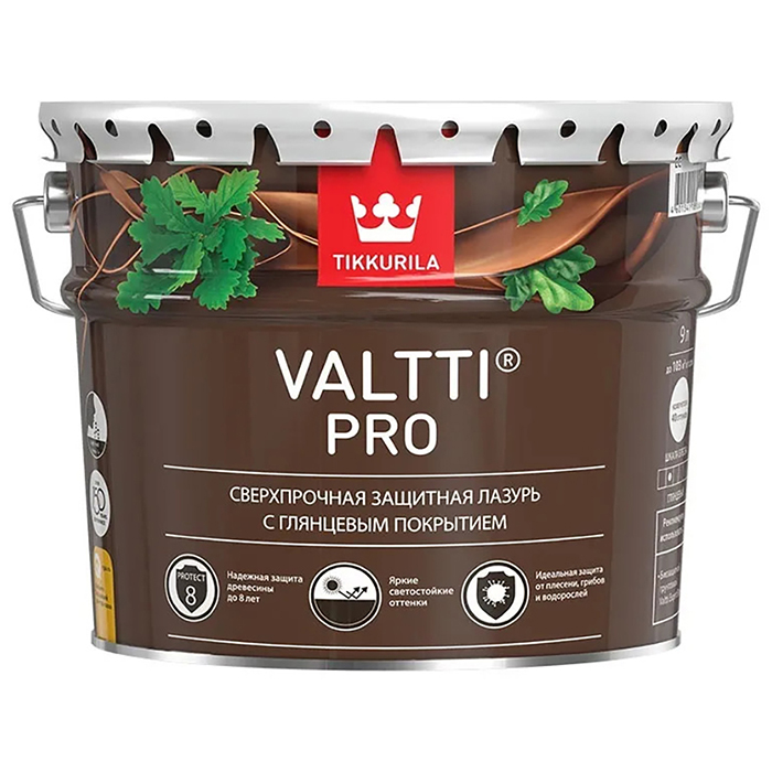 Tikkurila Valtti Pro лазурь сверхпрочная защитная глянцевая бесцветный 9л