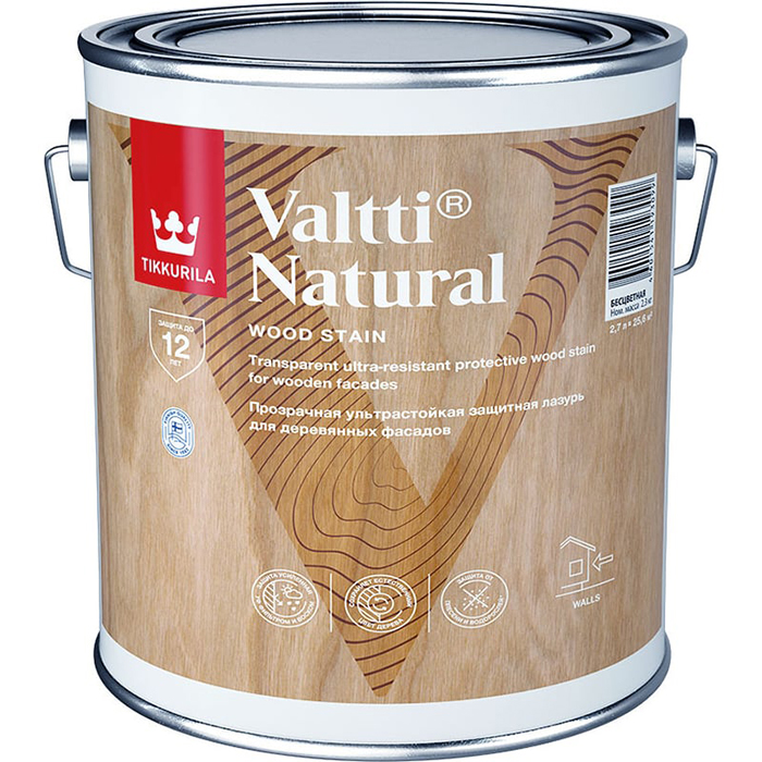 Tikkurila Valtti Natural лазурь ультрастойкая с прозрачным покрытием полуглянцевая 2.7л