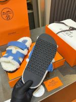 Босоножки меховые HERMES Premium