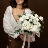 Шляпная коробка размер М (с ромашкой)