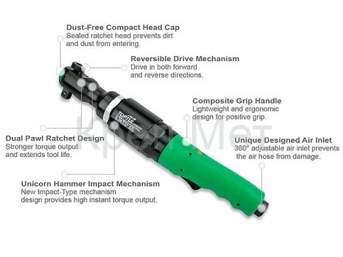 Пневмогайковерт-трещотка 1/2"163N/m SUPER DUTY TOPTUL (KAAL1612)