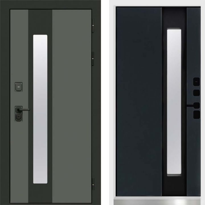 Входная дверь Termo-door Арктика Графит - Графит с терморазрывом и стеклопакетом, белый короб