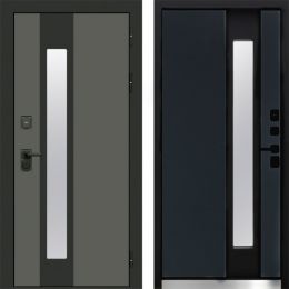 Входная дверь Termo-door Арктика Графит - Графит с терморазрывом и стеклопакетом