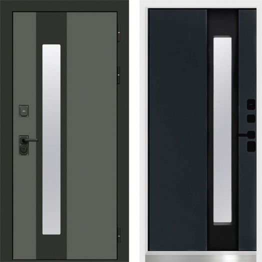 Входная дверь Termo-door Арктика Графит - Графит с терморазрывом и стеклопакетом, белый короб