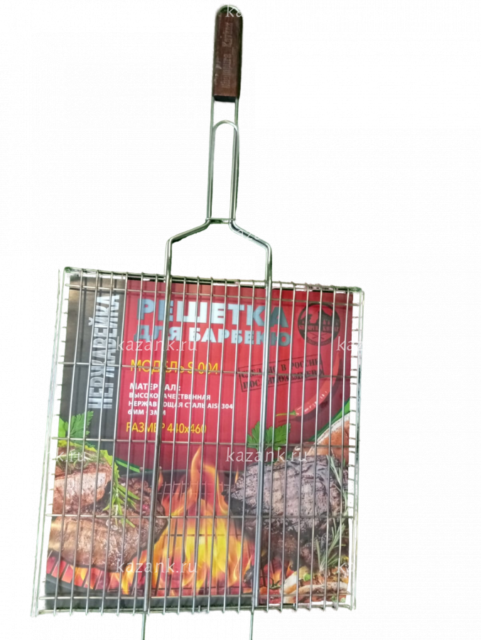 Решетка гриль с ручкой,нерж 44*46*2см