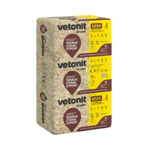 Теплоизоляция "VETONIT" Теплые Стены Стронг 50*610*1000 (10 матов 6м2/0.305м3) Артикул КУ605