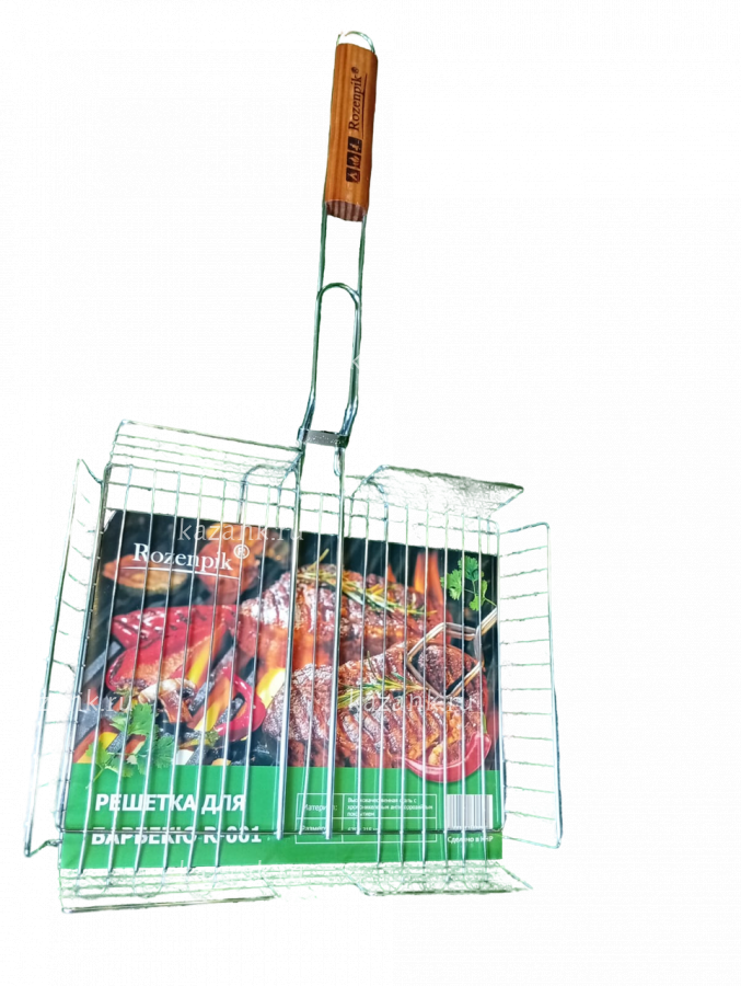 Решетка гриль с ручкой,нерж 26*32*6см