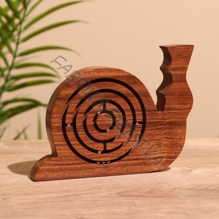 Головоломка-лабиринт «Улитка», 14x11 см, дерево шишам