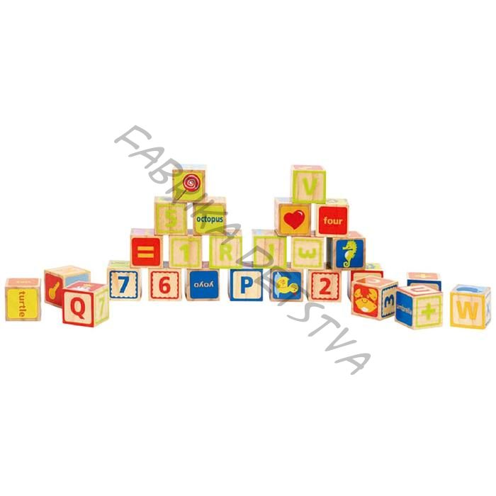 Кубики детские «ABC» деревянные, 24 детали