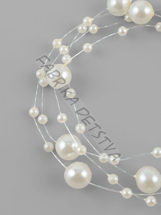 Жемчуг на леске, 3/8 мм, 9±0.5 м, цвет молочный