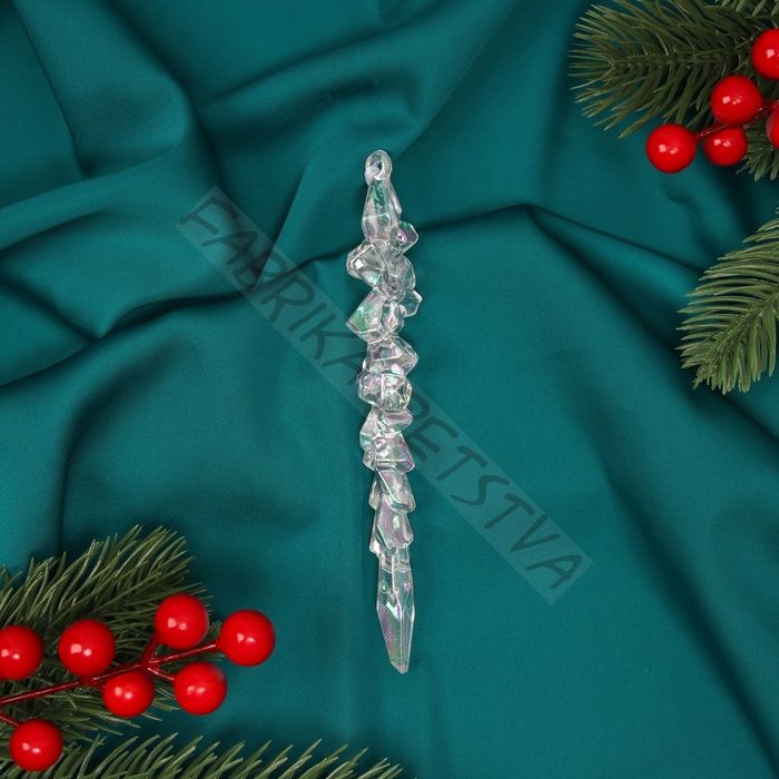 Ёлочная игрушка «Зимнее волшебство. Фигурная сосулька», 14x1 см, прозрачный