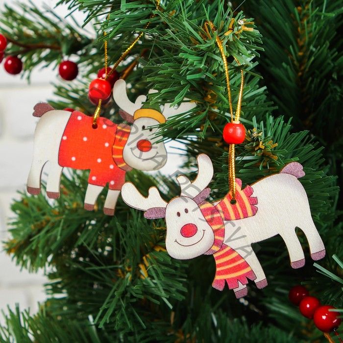 Елочная игрушка «Счастливый олень», МИКС