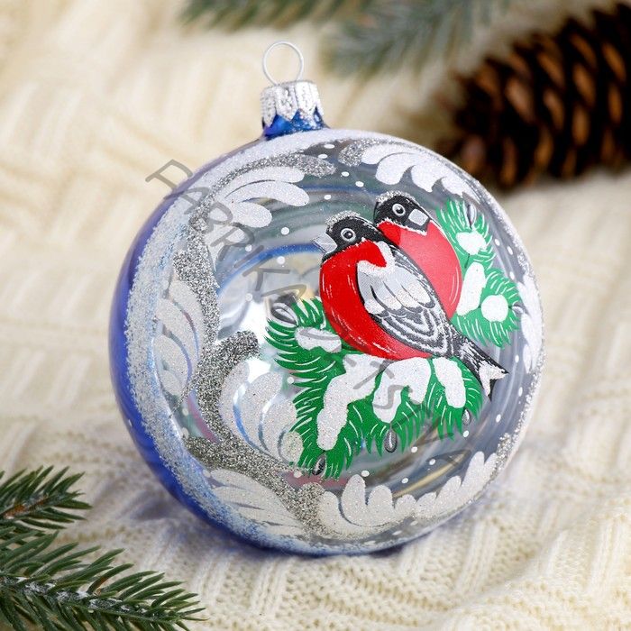 Ёлочный шар «Зимняя ветка», новогодний, d=9.5 см, МИКС