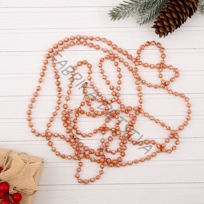 Бусы на ёлку «Весёлые шарики», длина 2.7 м, оранжевые