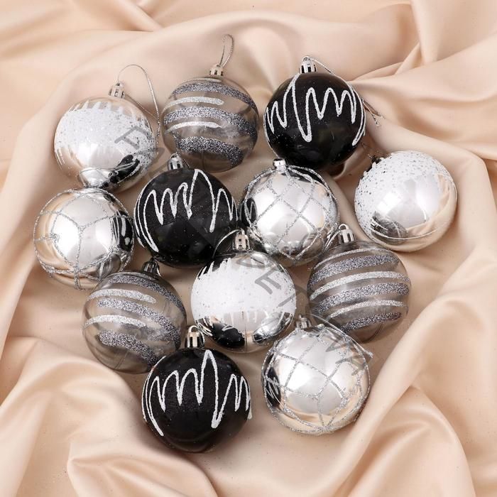 Ёлочные игрушки «Мерида», шары новогодние, d=6 см, набор 12 шт.