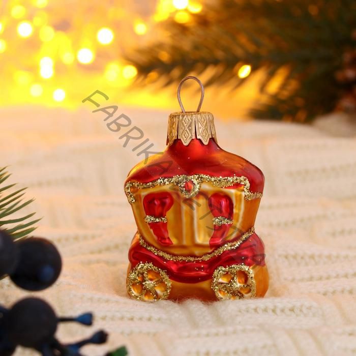 Ёлочное украшение «Карета» h=6 см