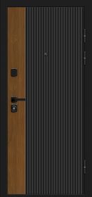 Входная Дверь Bravo Optim Z-2 Вертикаль Муар черный-Грецкий Орех/Белый 860x2050, 960x2050мм / Браво