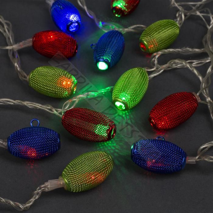 Гирлянда «Нить» 4 м с насадками «Фонарики», IP20, прозрачная нить, 20 LED, свечение мульти, 8 режимов, 220 В