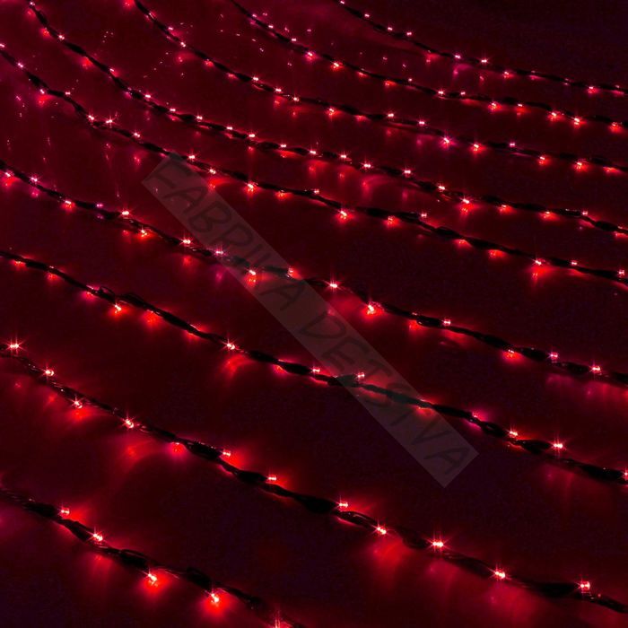 Гирлянда "Водопад" 2 х 1.5 м , IP44, тёмная нить, 400 LED, свечение красное, 8 режимов, 220 В