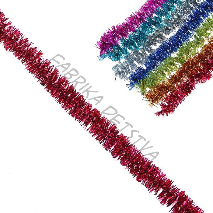 Мишура новогодняя «Слана. Шестислойная», d=2 см, L-190 см, на проволоке, МИКС (10 штук)