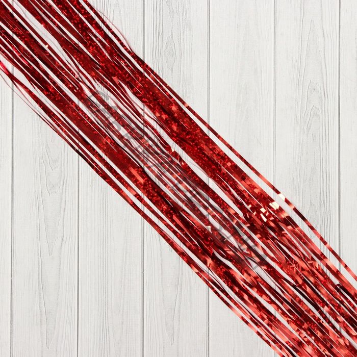 Дождик новогодний «Зимнее волшебство. Мерцание ночи», b - 9 см, L - 150 см, красный (10 штук)