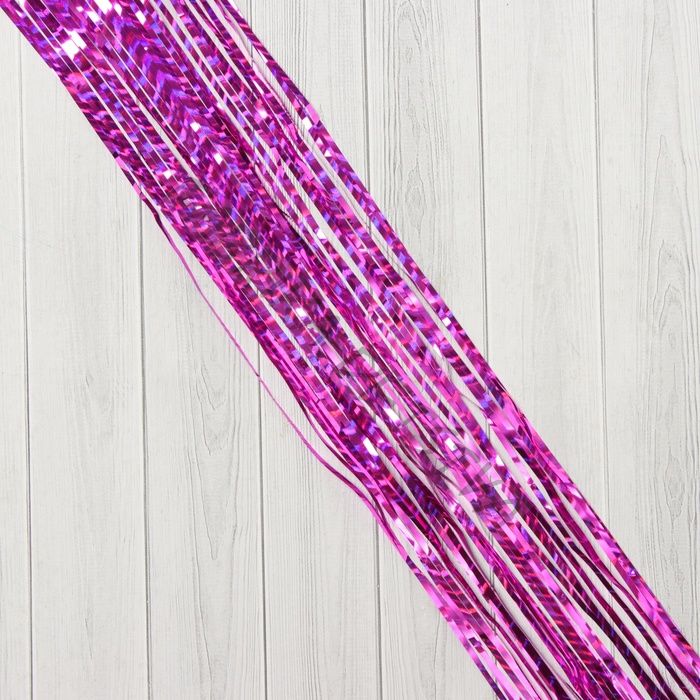 Дождик новогодний «Зимнее волшебство. Мерцание полос», b - 9 см, L - 150 см, сиреневый (10 штук)