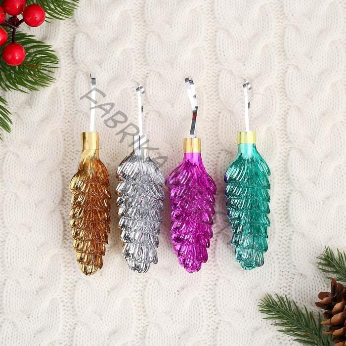 Ёлочное украшение из фольги «Слана. Шишка», 9 см, МИКС (10 штук)