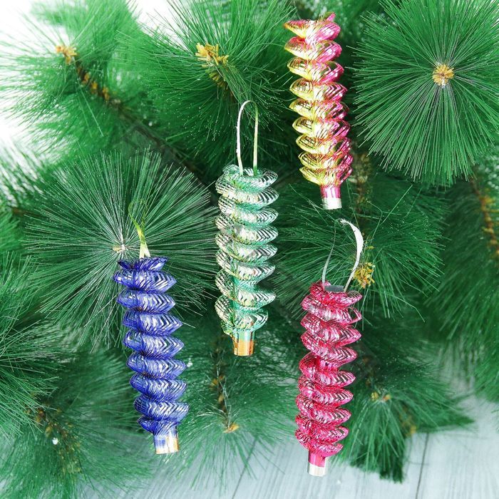 Ёлочное украшение из фольги «Слана. Спираль», 9 см, МИКС (10 штук)