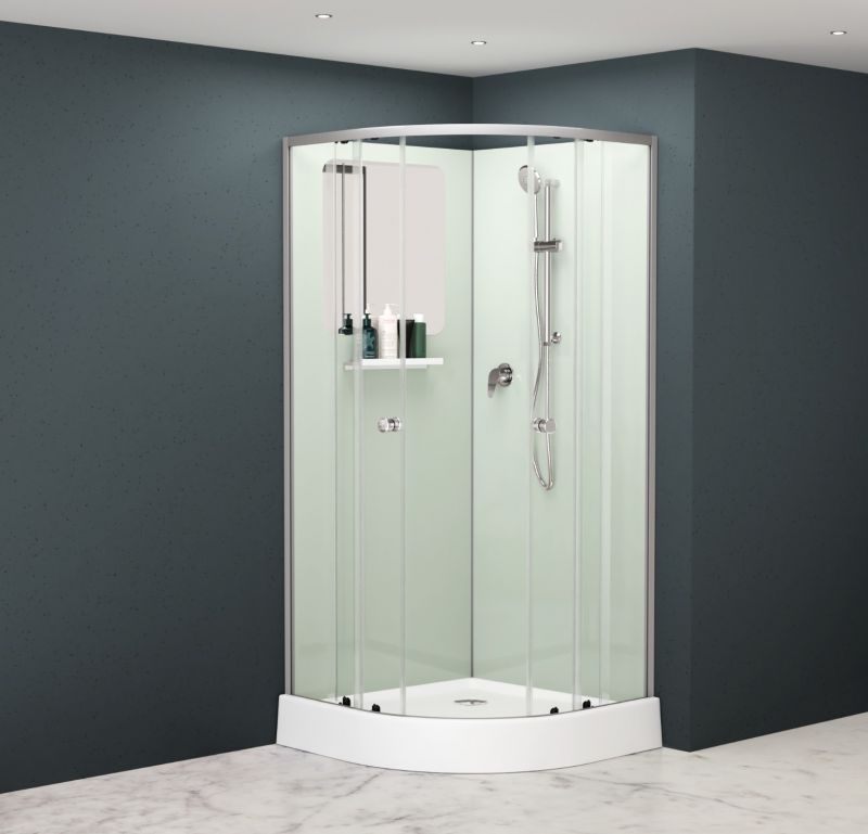 Душевая кабина RGW полукруг, низкий поддон, без крыши, профиль хром AN-208 90x90, 381320899-12
