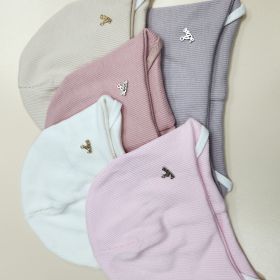 7 Шапка в рубчик на завязках love 3-6 мес