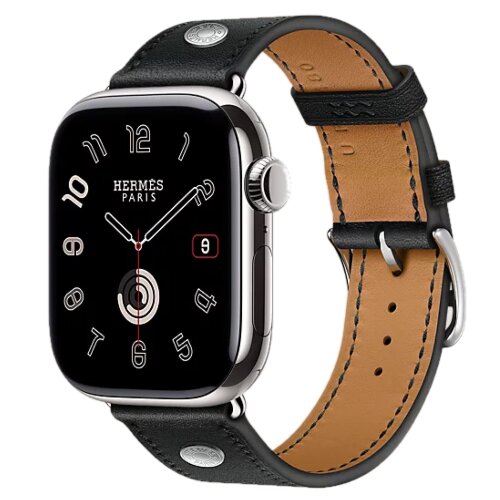 Apple Watch Series 11 Hermes 42mm Single Tour Clou de Selle Noir