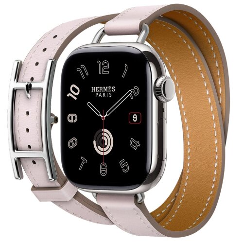 Apple Watch Series 11 Hermes 42 mm Hapi Attelage Double Tour Mauve/Pale
