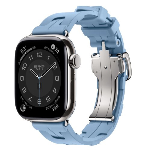 Apple Watch Series 11 Hermes 42mm Kilim Single Tour Bleu Pastel