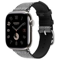 Apple Watch Series 11 Hermes 42 mm Toile H Single Tour Noir/Ecru