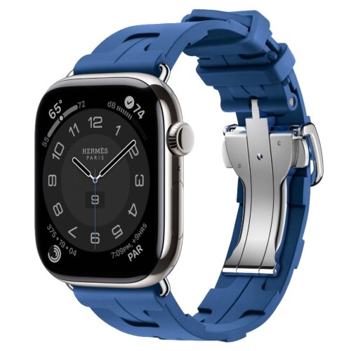 Apple Watch Series 11 Hermes 46mm Kilim Single Tour Bleu de France