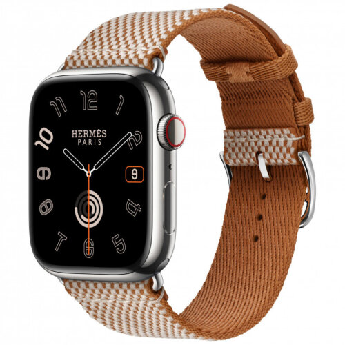 Apple Watch Series 11 Hermes 46 mm Toile H Single Tour Gold/Ercu