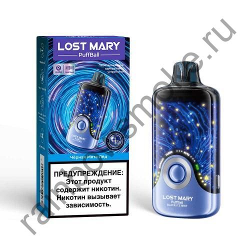Lost Mary Puff Ball 30000 - Черная Мята Лёд (Black Ice Mint)