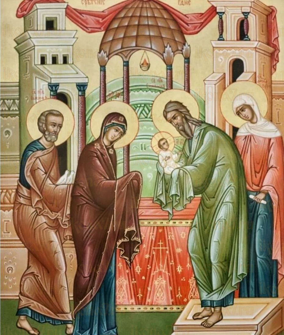 Сретение Господне  (рукописная икона вариант 4)