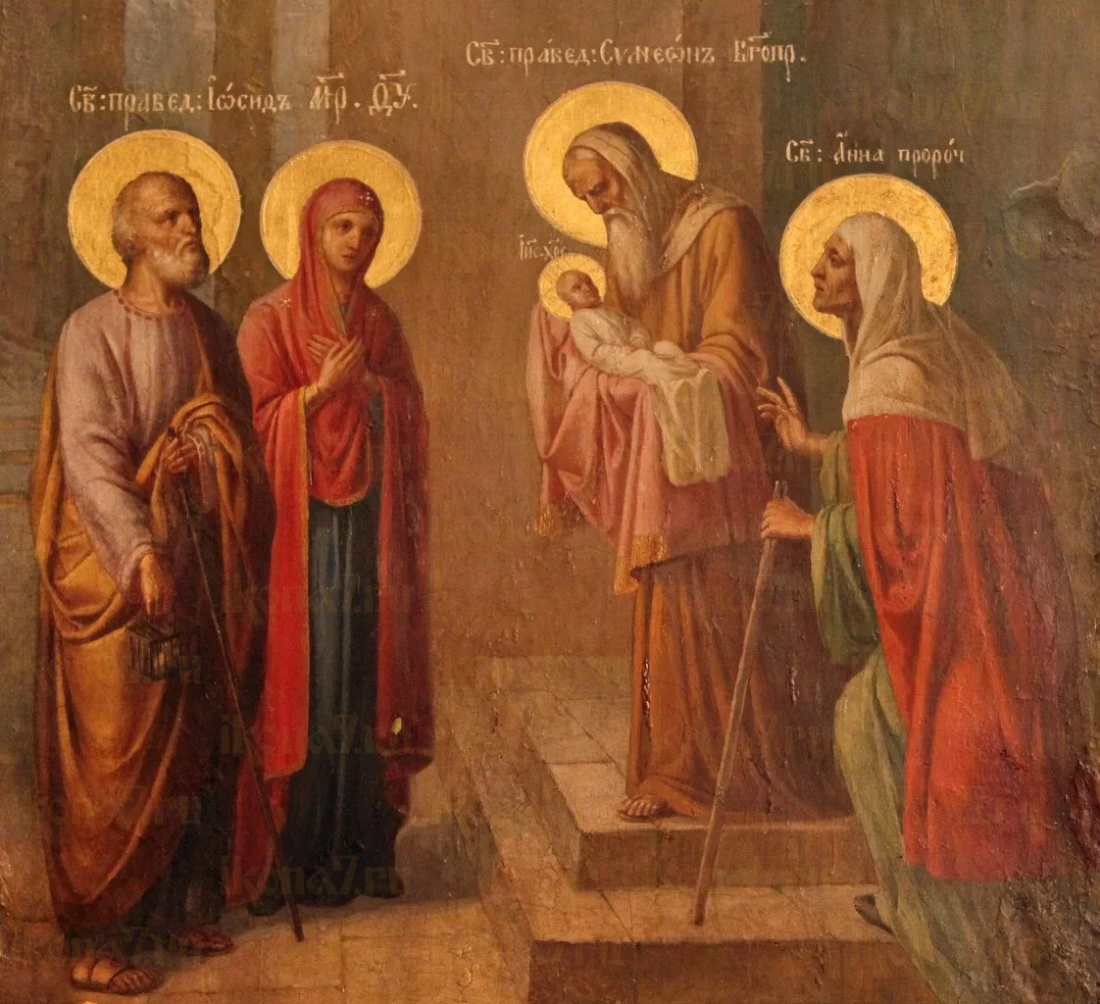 Сретение Господне  (рукописная икона вариант 10)