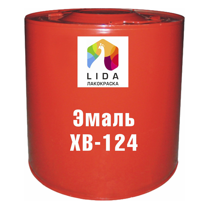 Эмаль ХВ-124 Lida ОАО "Лакокраска", серая, 40кг.