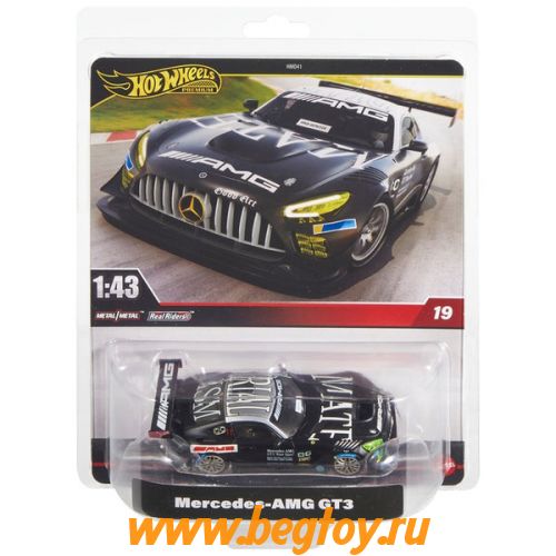 HOT WHEELS HWT13 Hot Wheels Premium 1:43 Mercedes-AMG GT3 Black Materialism металлическая супереалистичная модель