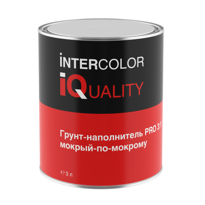 IQ PRO Грунт-наполнитель мокрый-по-мокрому 3:1 серый объем 3л.
