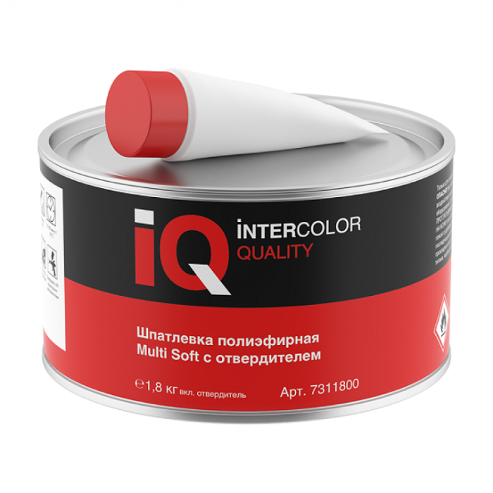 IQ MULTI SOFT Шпатлёвка полиэфирная с отвердителем вес 1.8кг.